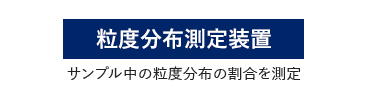 粒度分布測定装置 サンプル中の粒度分布の割合を測定