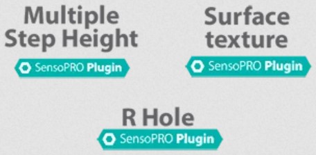 SensoPRO Multiple Step Heightプライグイン SensoPRO Surface texture プラグイン　SensoPRO PRO R Hole プラグイン