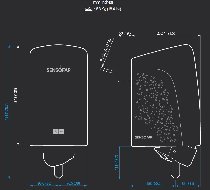 S neox sensor 寸法図