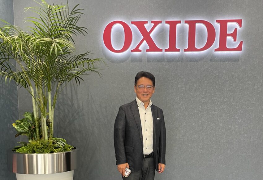 古川保典 （株）オキサイド代表取締役会長CEO ＠同社工場内、
2025年7月撮影
